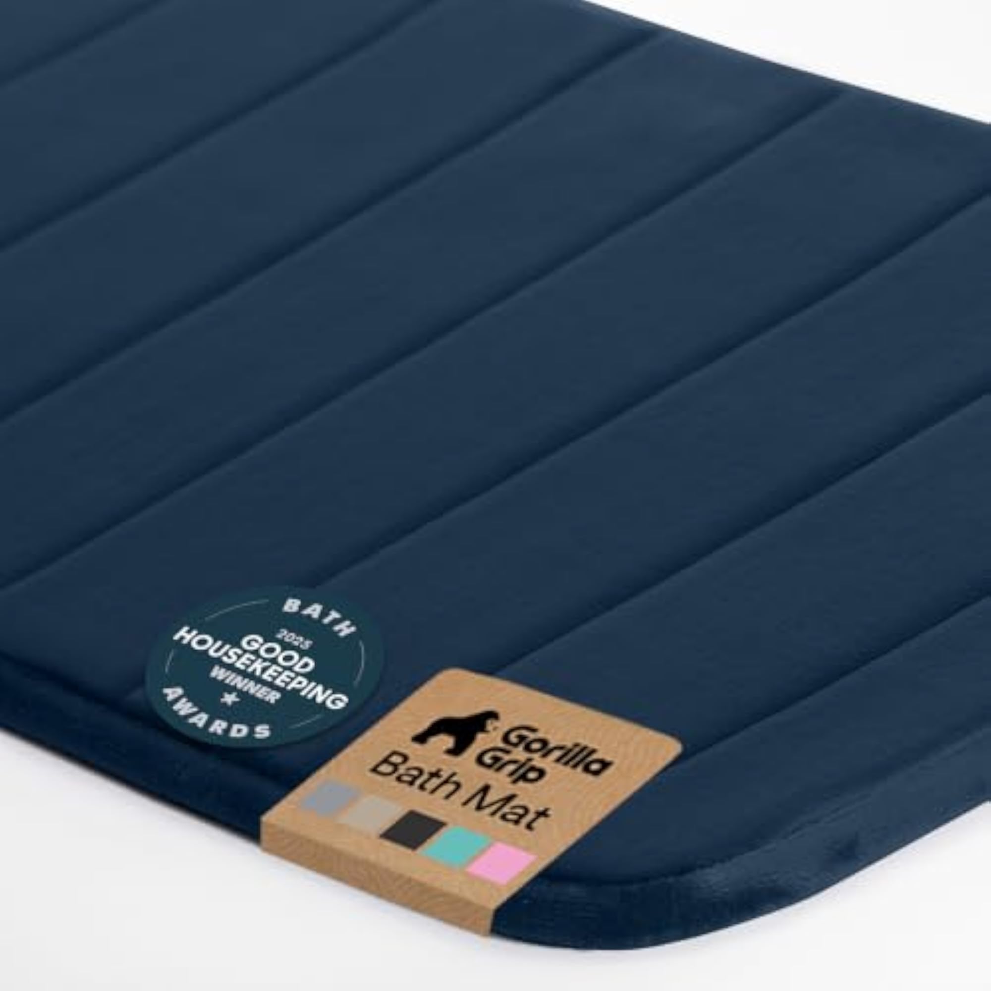 Memory Foam Bath Rug, Thick Soft Striped Bathroom Mat
